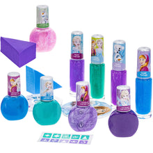 Load image into Gallery viewer, Disney Frozen - Townley Girl Non-Toxic Easy Peel-Off 18 pcs Mega Nail Polish Set for Girls with Manicure Pillow, Nail Sponge, Stencils, Nail Gems Stickers, Nail File and more! For Ages 3+