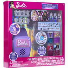 Load image into Gallery viewer, Barbie - Townley Girl, Non-Toxic Peel-Off Water-Based Natural Safe Quick Dry Nail Polish Gift Kit Set for Kids Set With Nail Gem Wheel, Nail Stickers, Toe Spacers, Nail File, Glitter Vials, and Nail Dryer, Batteries Not Included, Ages 3+