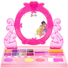 Load image into Gallery viewer, Barbie - Townley Girl Cosmetic Vanity Compact Makeup Set with Light & Built-in Music Includes Lip Gloss, Shimmer, Compact & Brushes for Kids Girls, Ages 3+ perfect for Parties, Sleepovers & Makeovers