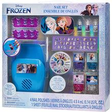 Load image into Gallery viewer, Disney Frozen - Townley Girl, Non-Toxic Peel-Off Water-Based Natural Safe Quick Dry Nail Polish Gift Kit Set for Kids Set With Nail Gem Wheel, Nail Stickers, Toe Spacers, Nail File, Glitter Vials, and Nail Dryer, Batteries Not Included, Ages 3+