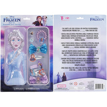 Load image into Gallery viewer, Disney Frozen - Townley Girl Hair Accessories with Tin Pencil Case |Gift Set for Kids, Girls |Ages 3+ Including Hair Bow, Hair Coil & Clips, Plastic Ring & More! for Parties, Sleepovers & Makeovers