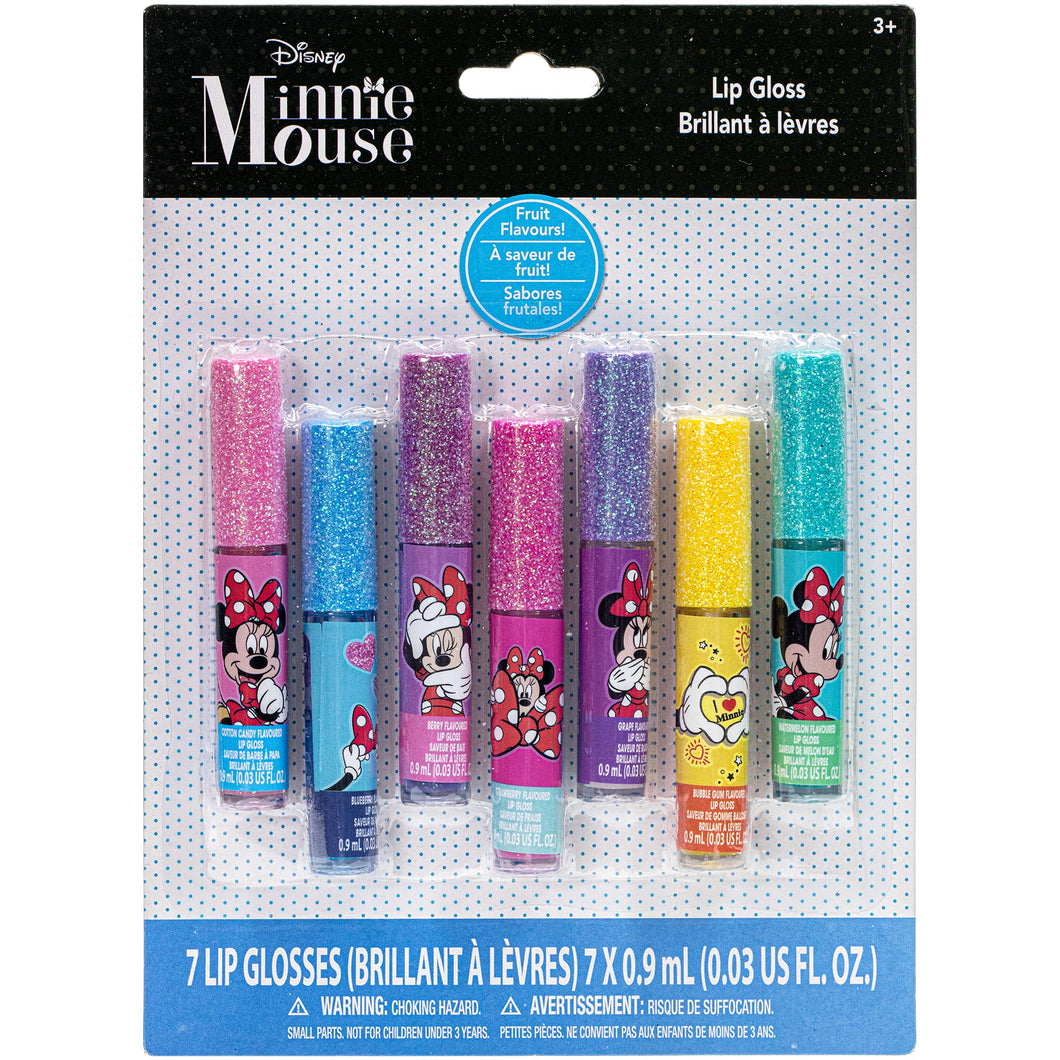 Disney Minnie Mouse – Townley Girl Super Sparkly 7 Pieces Party Favor Lip Gloss Makeup Set for Girls Kids Toddlers, Perfect for Parties Sleepovers Makeovers Birthday Gift for Girls above 3 Yrs (7 CT)