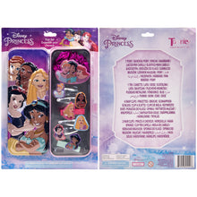 Load image into Gallery viewer, Disney Princess - Townley Girl Hair Accessories with Tin Pencil Case |Gift Set for Kids Girls |Ages 3+ Including Hair Clips, Snap Clips, Pony and More! for Parties, Sleepovers and Makeovers
