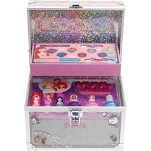 Load image into Gallery viewer, Disney Princess - Townley Girl Train Case Cosmetic Makeup Set Includes Lip Gloss, Eye Shimmer, Brush, Nail Polish, Accessories & More! for Girls, Ages 3+ Perfect for Parties, Sleepovers & Makeovers