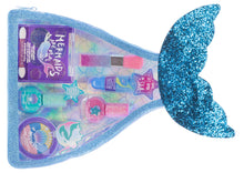 Load image into Gallery viewer, Townley Girl Mermaid Vibes Makeup Set with 8 Pieces, Including Lip Gloss, Nail Polish, Body Shimmer and More in Mermaid Bag, Ages 3+ for Parties, Sleepovers and Makeovers