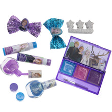 Load image into Gallery viewer, Townley Girl Disney Frozen 2 Backpack Cosmetic Makeup Bag Set Includes Lip Gloss, Nail Polish & Hair Bows and More! for Kids Teen Girls, Ages 3+ Perfect for Parties, Sleepovers and Makeovers