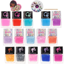 Load image into Gallery viewer, Barbie - Townley Girl 18 Pcs Non-Toxic Peel-Off Quick Dry Nail Polish Kit Makeup Set for Girls, Ages 3+ includes Nail Polish, Nail Gems Wheel & Nail File Perfect for Parties, Sleepovers & Makeovers
