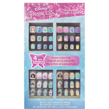Load image into Gallery viewer, Disney Princess - Townley Girl 48 Pcs Press-On Nails Artificial False Nails Set for girls, kids with Pre-Glue Full Cover Acrylic Nail Tip Kit, Ages 6+ for Parties, Sleepovers and Makeovers