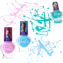 Load image into Gallery viewer, Barbie - Townley Girl Non-Toxic Peel-Off Quick Dry Nail Polish Activity Makeup Set for Girls, Ages 3+ includes 15 PK Nail Polish with Nail Gems Wheel and Nail File for Parties, Sleepovers and Makeovers