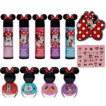 Load image into Gallery viewer, Townley Girl Disney Minnie Mouse Sparkly Cosmetic Makeup Set for Girls with Lip Balm Nail Polish Nail Stickers -35 Pcs|Perfect for Parties Sleepovers Makeovers|Birthday Gift for Girls above 3 Yrs