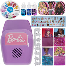 Load image into Gallery viewer, Barbie - Townley Girl, Non-Toxic Peel-Off Water-Based Natural Safe Quick Dry Nail Polish Gift Kit Set for Kids Set With Nail Gem Wheel, Nail Stickers, Toe Spacers, Nail File, Glitter Vials, and Nail Dryer, Batteries Not Included, Ages 3+