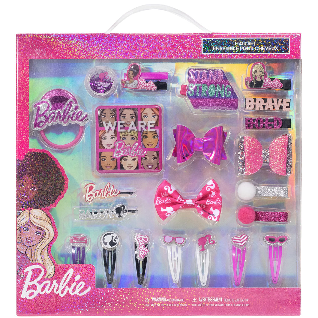 Barbie - Townley Girl Hair Accessories Kit|Gift Set for Kids Girls|Ages 3+ (23 Pcs) Including Hair Bow, Mirror, Hair Clips, Hair Pins and More, for Parties, Sleepovers and Makeovers