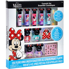Load image into Gallery viewer, Townley Girl Disney Minnie Mouse Sparkly Cosmetic Makeup Set for Girls with Lip Balm Nail Polish Nail Stickers -35 Pcs|Perfect for Parties Sleepovers Makeovers|Birthday Gift for Girls above 3 Yrs