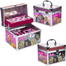 Load image into Gallery viewer, Barbie - Townley Girl Train Case Cosmetic Makeup Set Includes Lip Gloss, Eye Shimmer, Brushes, Nail Polish, Nail Accessories & more! for Kids Girls, Ages 3+ perfect for Parties, Sleepovers & Makeovers