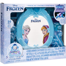 Load image into Gallery viewer, Disney Frozen - Townley Girl Cosmetic Vanity Compact Makeup Set with Mirror & Built-in Music Includes Lip Gloss, Shimmer & Brushes for Kids Girls, Ages 3+ perfect for Parties, Sleepovers and Makeovers