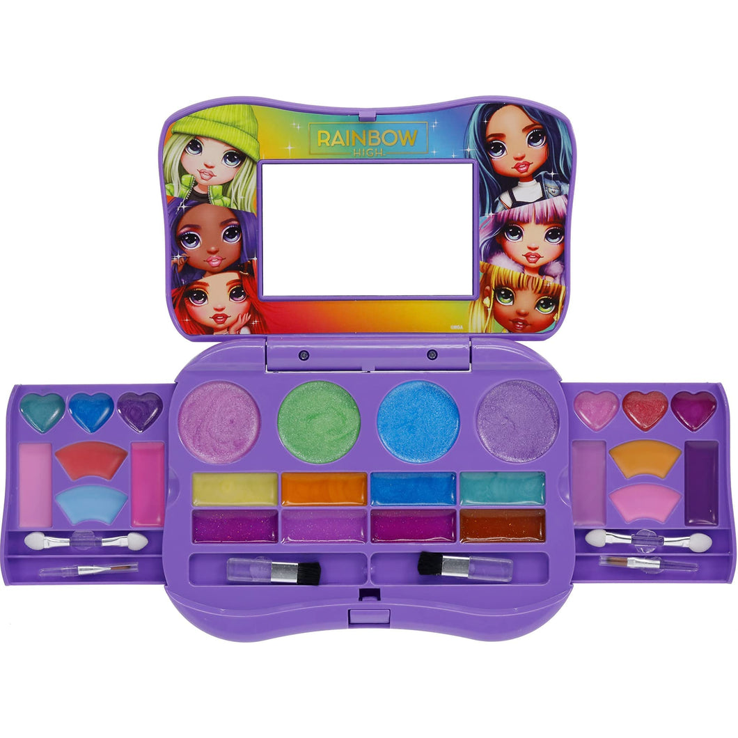 Rainbow High - Townley Girl Beauty Compact Set Kit with Brushes, 4 Eye Shadows, 8 Lip Gloss & 4 Shimmer Makeup Set for Kids Girls, Ages 6+ perfect for Parties, Sleepovers and Makeovers