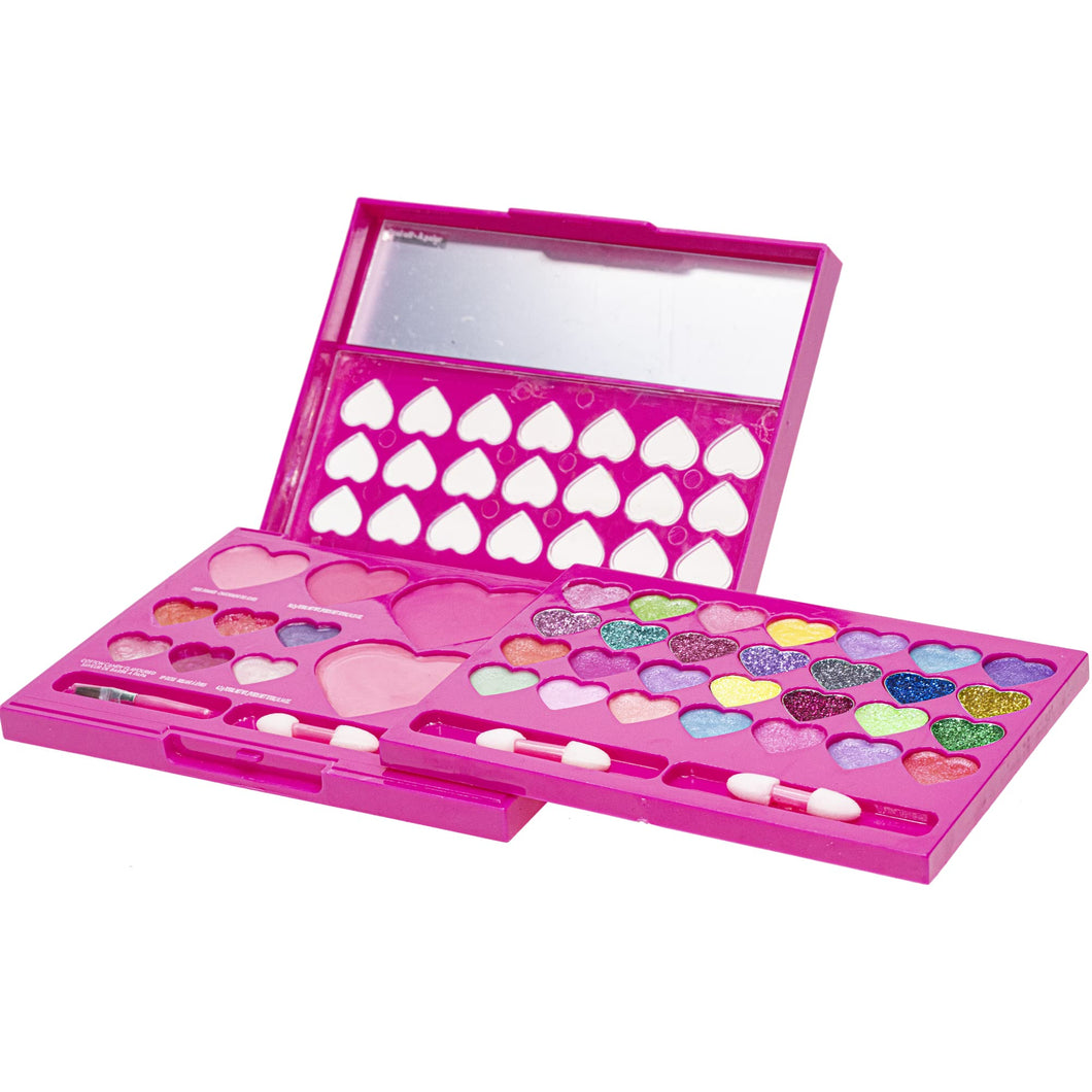 Disney Princess- Townley Girl Beauty Compact Set with Brushes, Eyeshadow Palette, 28 Shades, 6 Lip Gloss & 4 Blushes Makeup Set for Kids Girls, Ages 3+ perfect for Parties, Sleepovers and Makeovers