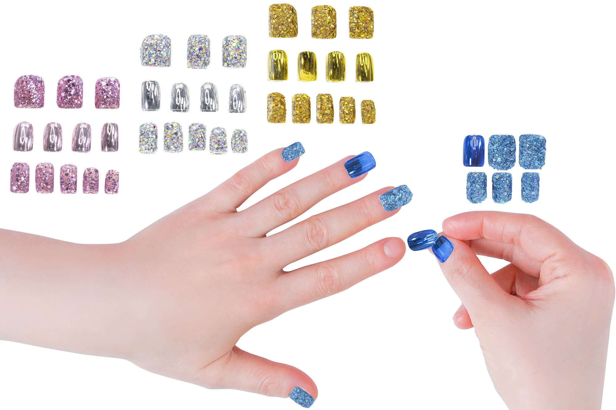 Townley Girl 96 Pcs Glitter-Glamup & Metallic Press-On Nails Artificia –  townleyShopnew