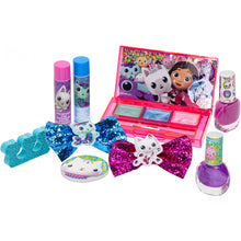 Load image into Gallery viewer, Gabby’s Dollhouse - Townley Girl Makeup Filled Backpack Set Including Lip Gloss, Lip Balm, Nail Polish, Nail Stickers, Hair Bows, Flip Up Mirror and More, Ages 3+
