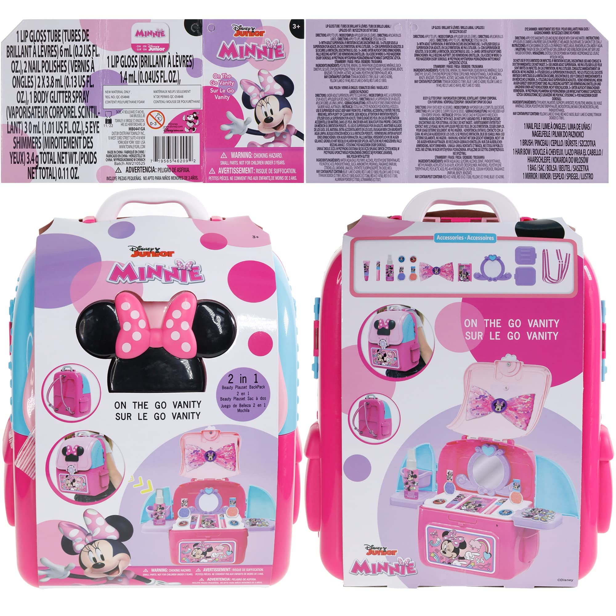 Disney Minnie Mouse - Townley Makeup Vanity Set Cosmetic Backpack townleyShopnew Girl –
