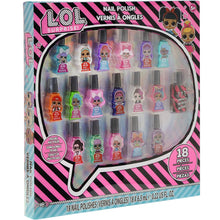 Load image into Gallery viewer, Townley Girl L.O.L Surprise Non-Toxic Peel-Off Nail Polish Set with Glittery, Shimmer &amp; Opaque Colors including 1 Surprise Bottle for Girls Ages 5+ Perfect for Parties, Sleepovers &amp; Makeovers, 18 Pcs
