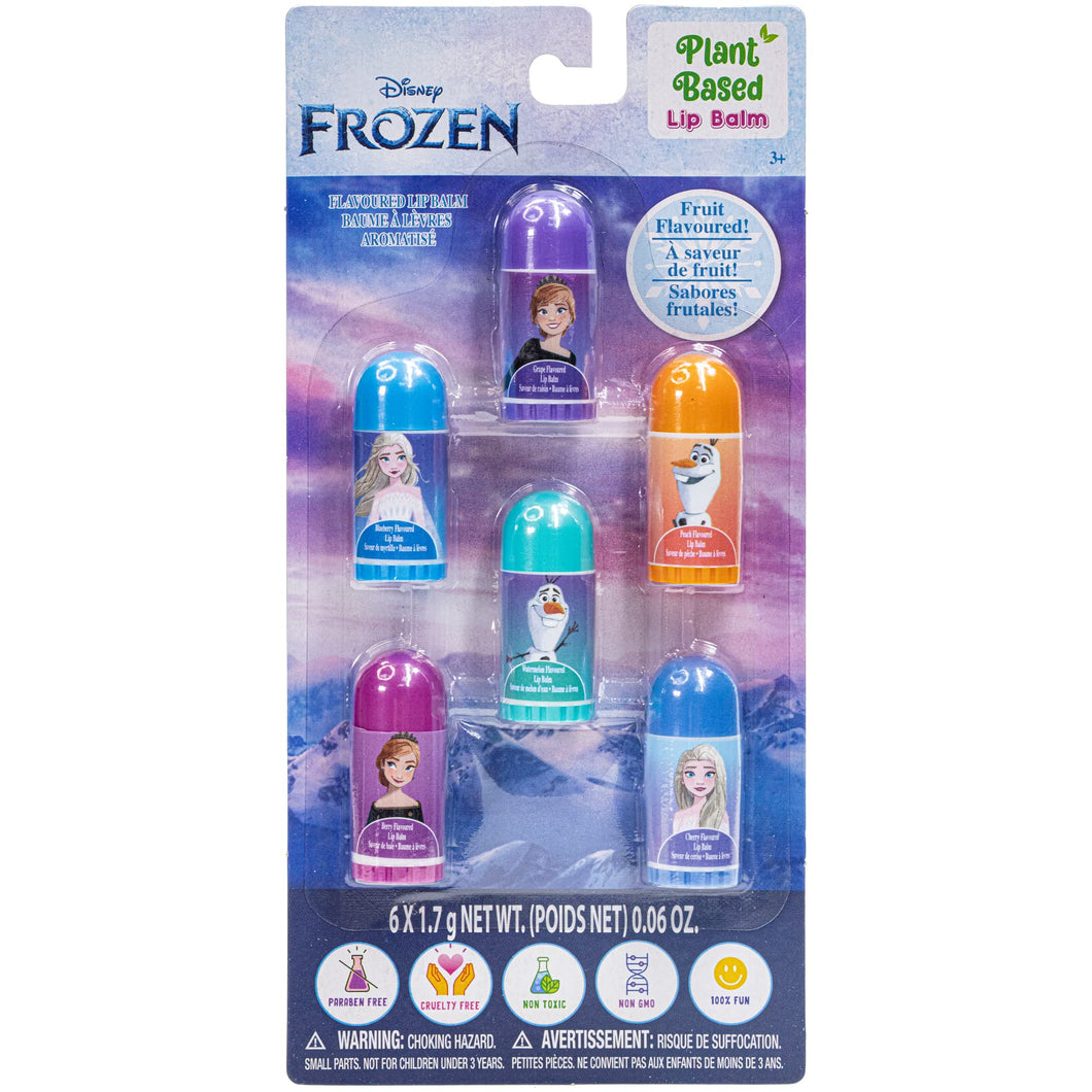 Disney Frozen – Townley Girl Plant Based 6 Pcs Flavoured Lip Balm Makeup Cosmetic Set for Kids and Girls, Ages 3+, Perfect for Parties, Sleepovers & Makeovers