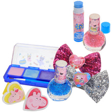 Load image into Gallery viewer, Peppa Pig - Townley Girl Backpack Cosmetic Makeup Bag Set with Flip-up Mirror includes Lip Gloss, Nail Polish, Hair Bow &amp; more for Kids Tween Girls, Ages 3+ perfect for Parties, Sleepovers &amp; Makeovers
