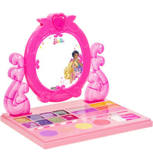 Load image into Gallery viewer, Barbie - Townley Girl Cosmetic Vanity Compact Makeup Set with Light &amp; Built-in Music Includes Lip Gloss, Shimmer, Compact &amp; Brushes for Kids Girls, Ages 3+ perfect for Parties, Sleepovers &amp; Makeovers
