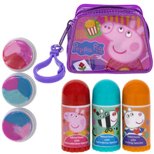 Load image into Gallery viewer, Peppa Pig – Townley Girl Plant-Based 3 Pcs Flavoured Swirl Lip Balm &amp; Micro Keychain Bag Makeup Cosmetic Set for Kids and Girls, Ages 3+ Perfect for Parties, Sleepovers &amp; Makeovers
