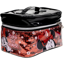 Load image into Gallery viewer, Disney Minnie Mouse - Townley Girl Zipper Cosmetic Train Case With Lip Gloss, Lip Balm, Hair Clips, Nail Stickers, Scrunchie and More, Ages 3+, for Parties, Sleepovers and Makeovers
