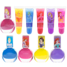Load image into Gallery viewer, Townley Girl Disney Princess Sparkly Cosmetic Makeup Set for Girls with Lip Gloss Nail Polish Nail Stickers - 11 Pcs|Perfect for Parties Sleepovers Makeovers| Birthday Gift for Girls above 3 Yrs
