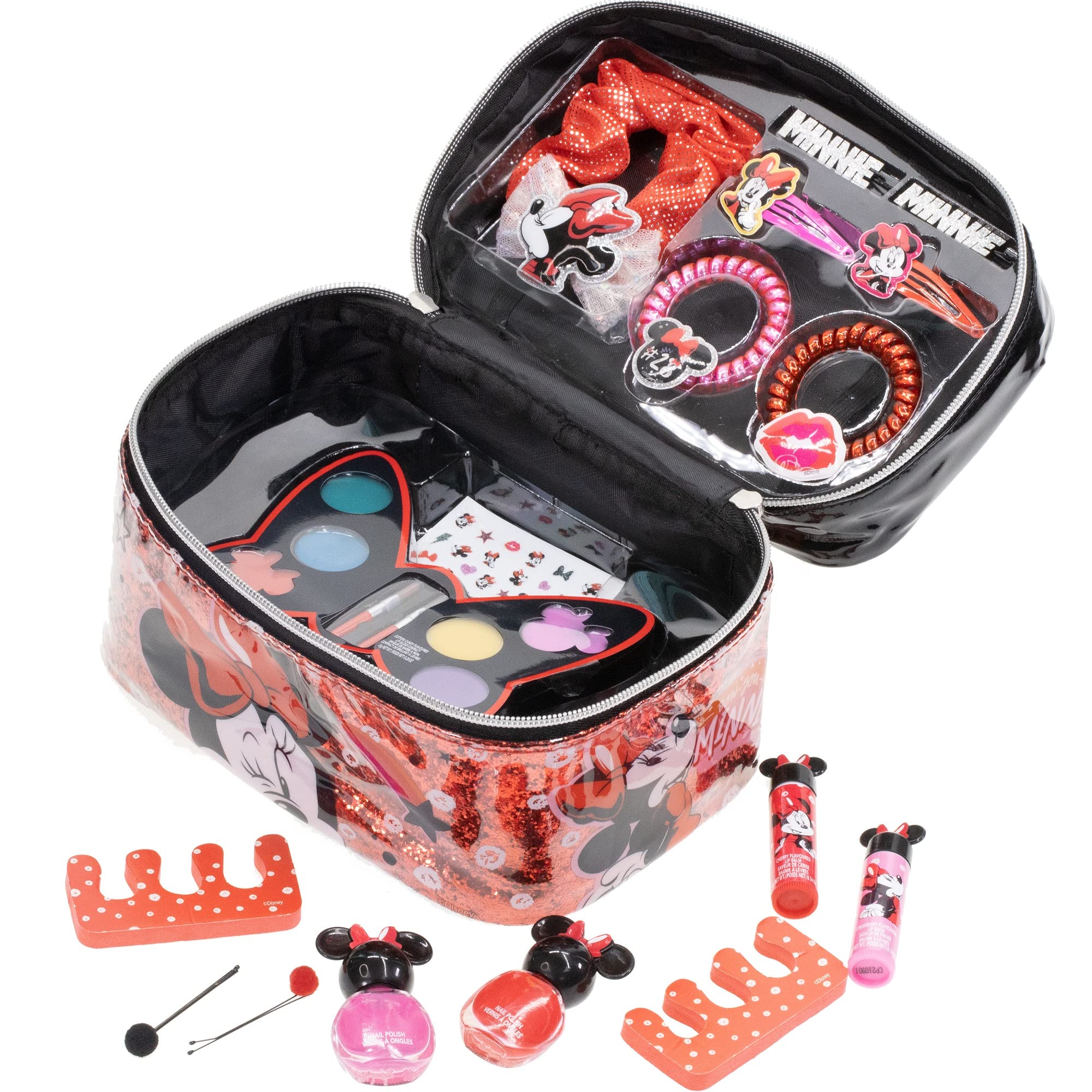 Disney Minnie Mouse - Townley Girl Zipper Cosmetic Train Case With