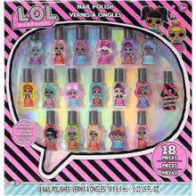 Load image into Gallery viewer, Townley Girl L.O.L Surprise Non-Toxic Peel-Off Nail Polish Set with Glittery, Shimmer &amp; Opaque Colors including 1 Surprise Bottle for Girls Ages 5+ Perfect for Parties, Sleepovers &amp; Makeovers, 18 Pcs
