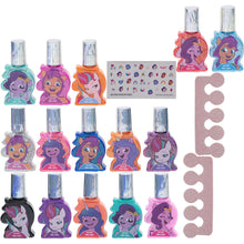 Load image into Gallery viewer, My Little Pony - Townley Girl Non-Toxic Water Based Peel-Off Nail Polish Set for Girls, Glittery &amp; Opaque Colors, with Toe Spacers &amp; Nail Stickers, Ages 3+ for Parties, Sleepovers &amp; Makeovers, 18 Pcs
