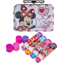 Load image into Gallery viewer, Disney Minnie Mouse – Townley Girl Plant Based 4 Pcs Flavoured Swirl Lip Balm with Tin Case Makeup Cosmetic Set for Kids and Girls, Ages 3+ Perfect for Parties, Sleepovers &amp; Makeovers
