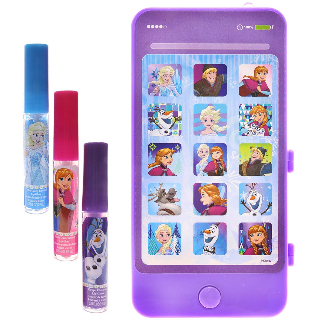 TownleyGirl Anna and Elsa Sparkly Lip Gloss with IPhone Case with Music and Touch Screen, 4 CT