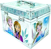 Load image into Gallery viewer, Disney Frozen - Townley Girl Train Case Cosmetic Makeup Set Includes Lip Gloss, Eye Shimmer, Brushes, Nail Polish Accessories &amp; more! for Kid Girls, Ages 3+ perfect for Parties, Sleepovers &amp; Makeovers
