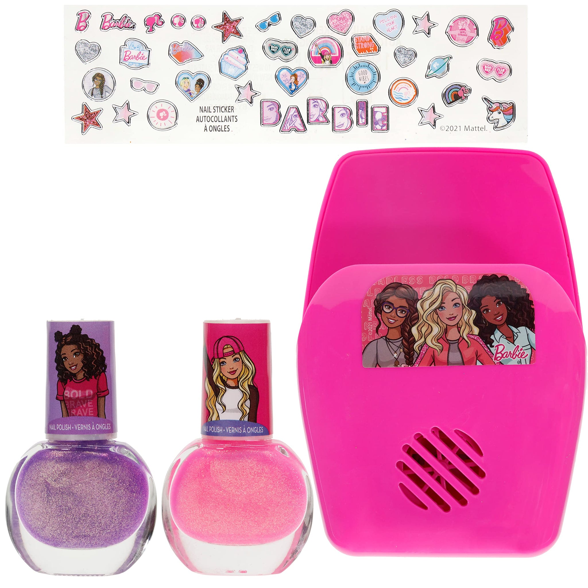 Townley Girl Barbie Non-Toxic Peel-Off Nail Polish Set with Nail