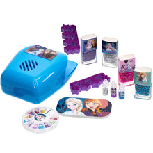 Load image into Gallery viewer, Disney Frozen - Townley Girl, Non-Toxic Peel-Off Water-Based Natural Safe Quick Dry Nail Polish Gift Kit Set for Kids Set With Nail Gem Wheel, Nail Stickers, Toe Spacers, Nail File, Glitter Vials, and Nail Dryer, Batteries Not Included, Ages 3+
