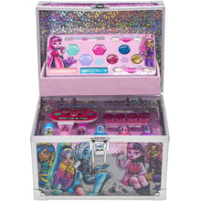 Load image into Gallery viewer, Monster High - Townley Girl Train Case Cosmetic Makeup Set Includes Lip Gloss, Eye Shimmer, Brushes, Nail Polish, Nail Accessories &amp; more! for Kids Girls, Ages 6+ Perfect for Parties, Sleepovers &amp; Makeovers
