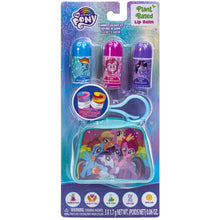 Load image into Gallery viewer, My Little Pony – Townley Girl Plant Based 3 Pcs Flavoured Swirl Lip Balm &amp; Micro Keychain Bag Makeup Cosmetic Set for Kids and Girls, Ages 3+ Perfect for Parties, Sleepovers &amp; Makeovers
