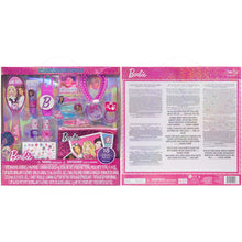 Load image into Gallery viewer, Barbie - Townley Girl 18 Pcs Cosmetic Makeup Gift Box Set includes Lip Gloss, Nail Polish, Eye Shadow, Hair Accessories and more! for Kids Girls, Ages 3+ perfect for Parties, Sleepovers and Makeovers
