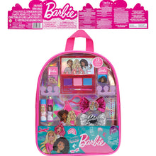 Load image into Gallery viewer, Barbie - Townley Girl Backpack Cosmetic Makeup Gift Bag Set 12 Pcs includes Lip Gloss, Nail Polish &amp; Hair Accessories for Kids Teen Tween Girls, Ages 3+ perfect for Parties, Sleepovers and Makeovers
