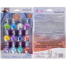 Load image into Gallery viewer, Townley Girl Disney Frozen Non-Toxic Peel-Off Water-Based Natural Safe Quick Dry Nail Polish Gift Kit Set for Kids Girls Set With Bonus Nail Separators, 12 Pcs (All Solid Colors)
