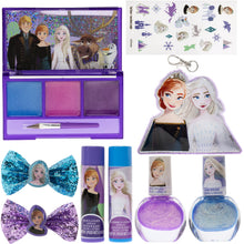 Load image into Gallery viewer, Townley Girl Disney Frozen 2 Backpack Cosmetic Makeup Bag Set Includes Lip Gloss, Nail Polish &amp; Hair Bows and More! for Kids Teen Girls, Ages 3+ Perfect for Parties, Sleepovers and Makeovers
