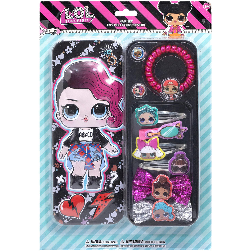 L.O.L Surprise! Townley Girl Hair Accessories with Pencil Case Tin, Ages 5+