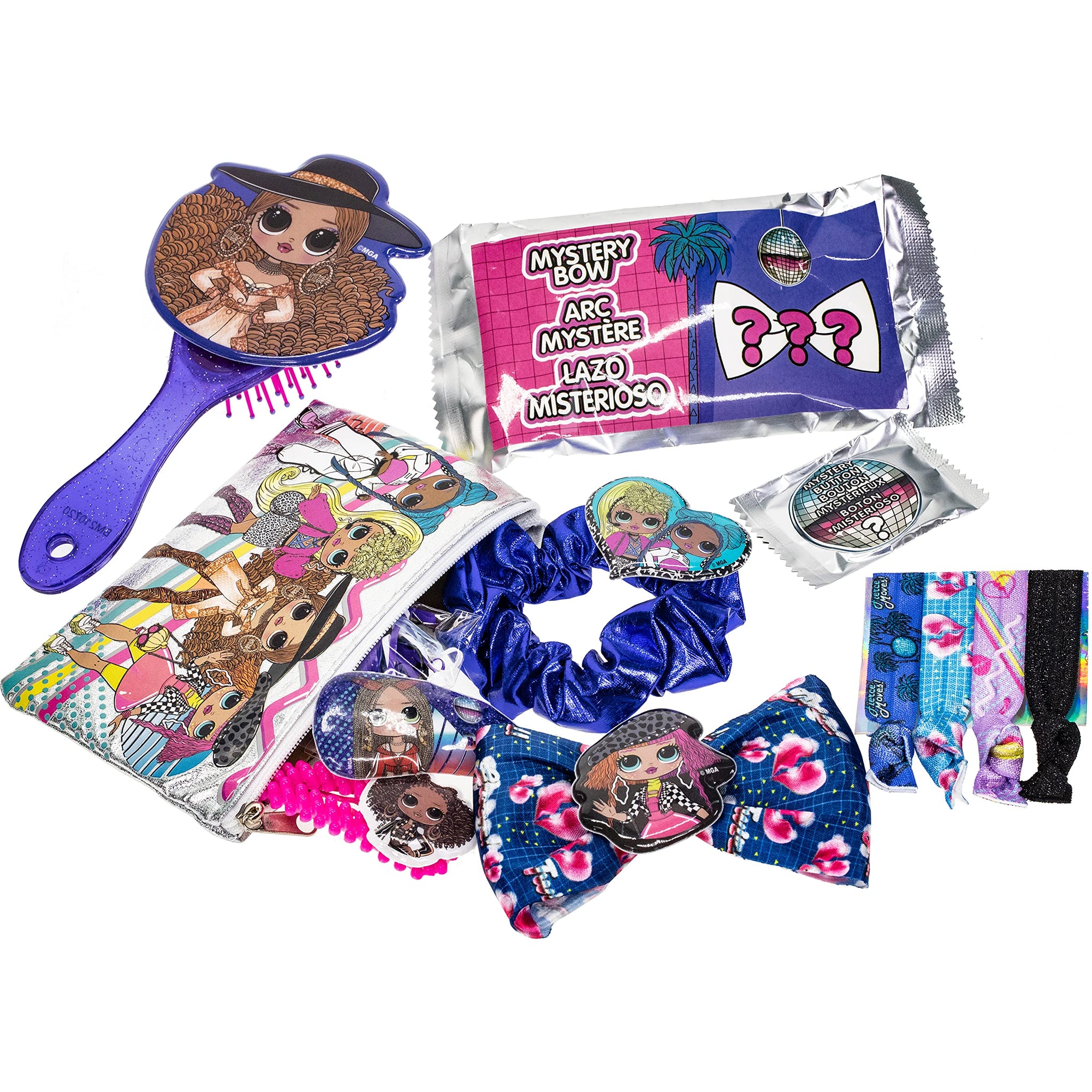 LOL Surprise! Townley Girl Hair Accessories Box|Gift Set for Kids  Girls|Ages 5+ (5 Pcs) Including Hair Bow, Hair scrunchie & Brush, Button  Pin & More