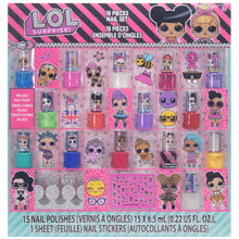 Load image into Gallery viewer, L.O.L. Surprise! Townley Girl Non-Toxic Water Based Peel-Off Nail Polish Set for Girls, Glittery &amp; Opaque Colors, with Toe Spacers and Nail Stickers, Ages 5+ for Parties, Sleepovers &amp; Makeovers, 18 Pcs
