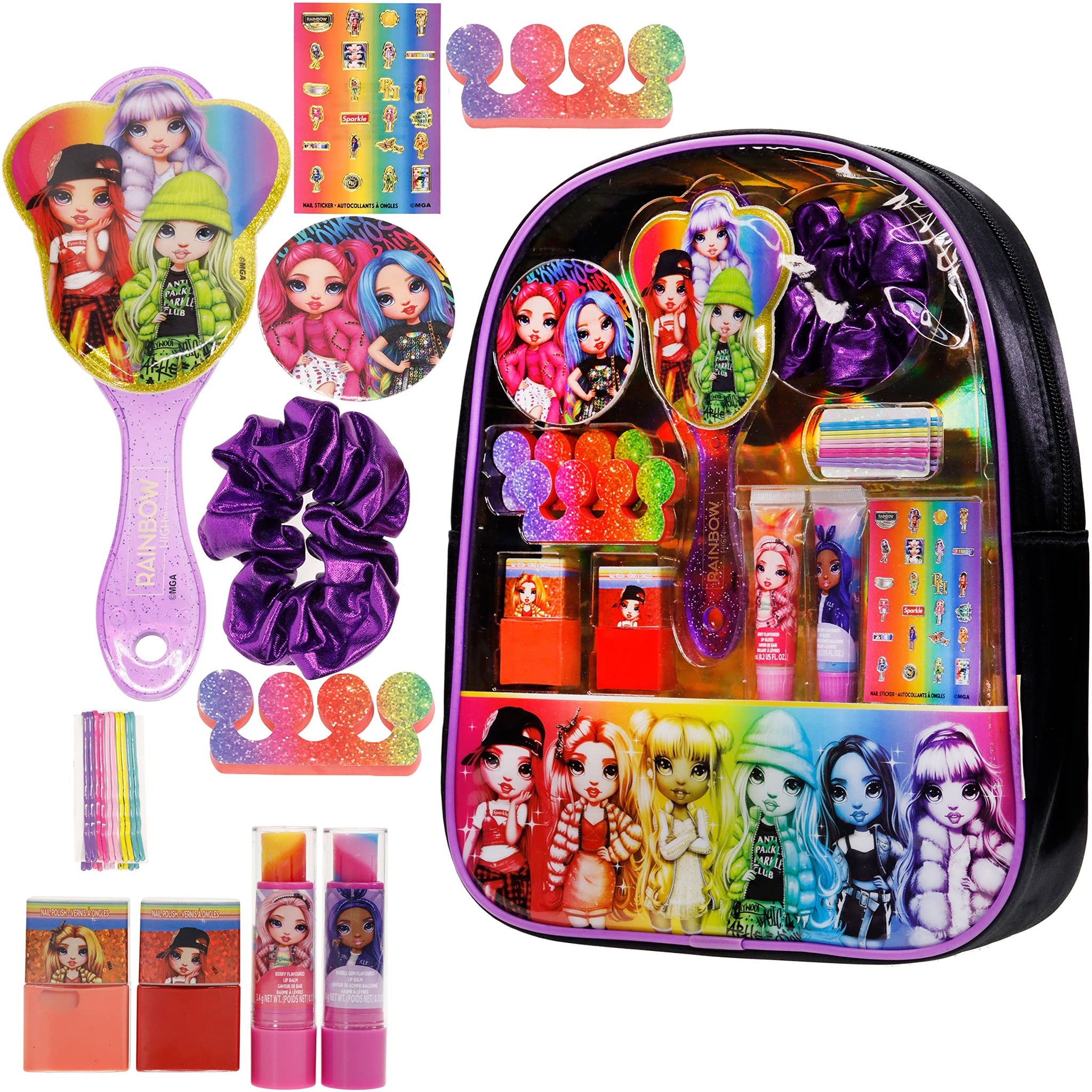 LOL Surprise! Townley Girl Backpack Cosmetic Makeup Gift Bag Set Includes  Hair Accessories and Clear PVC Back-Pack for Kids Girls, Ages 3+ Perfect  for