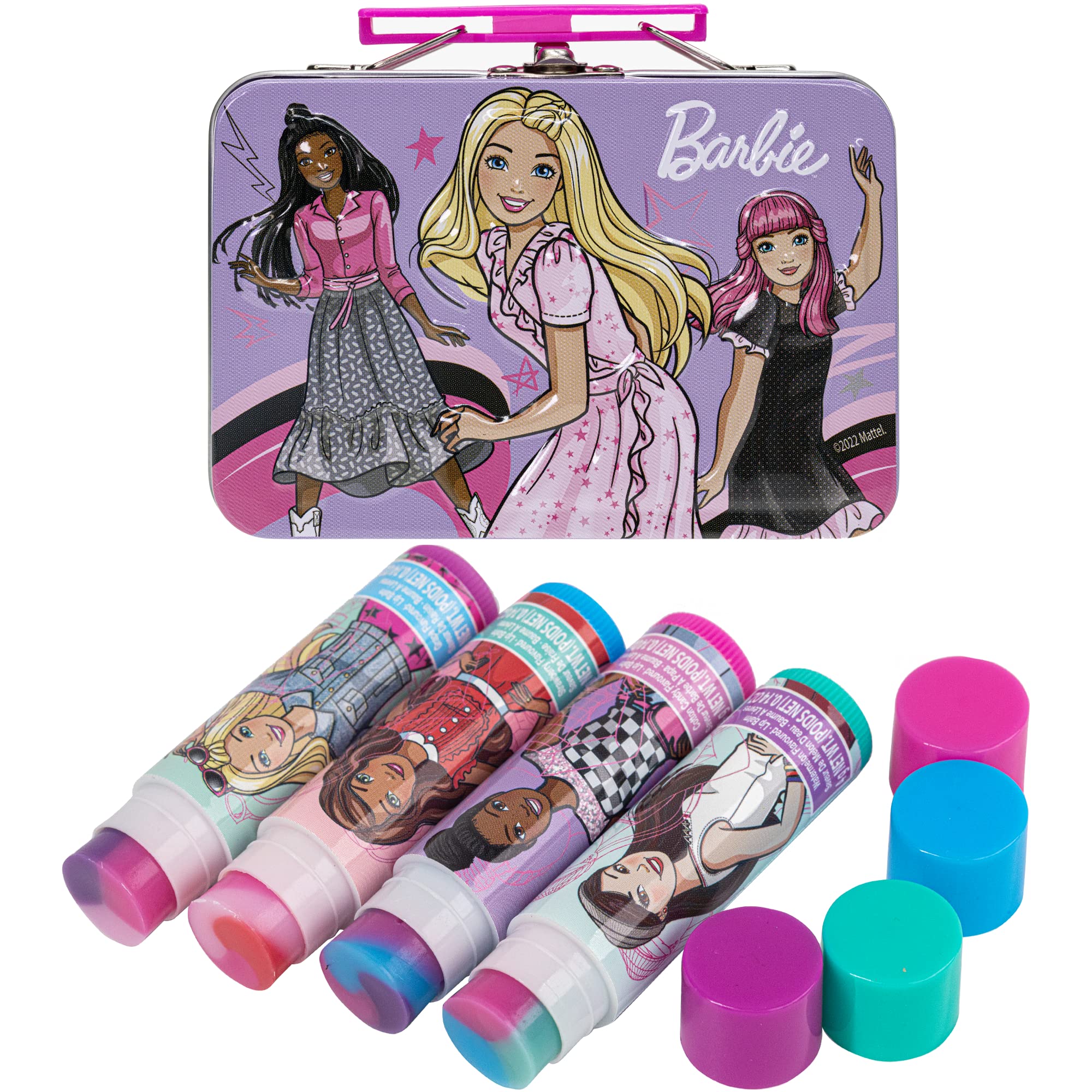 Barbie – Townley Girl Plant Based Pk Swirl Lip Balm with Tin